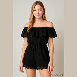 Abercrombie & Fitch Black Lace Romper Medium